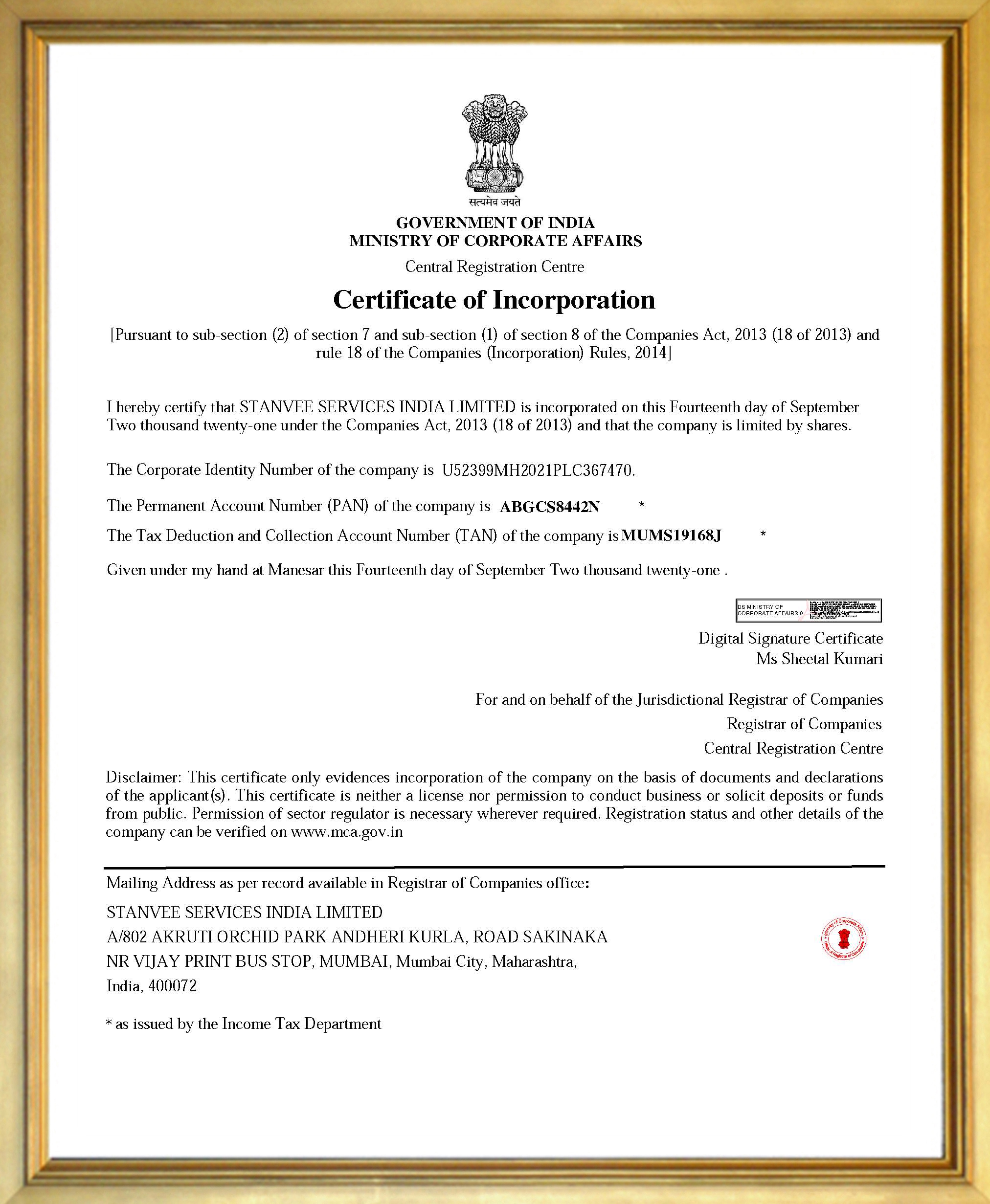 FORMAT of experience certificate for express entry canada
